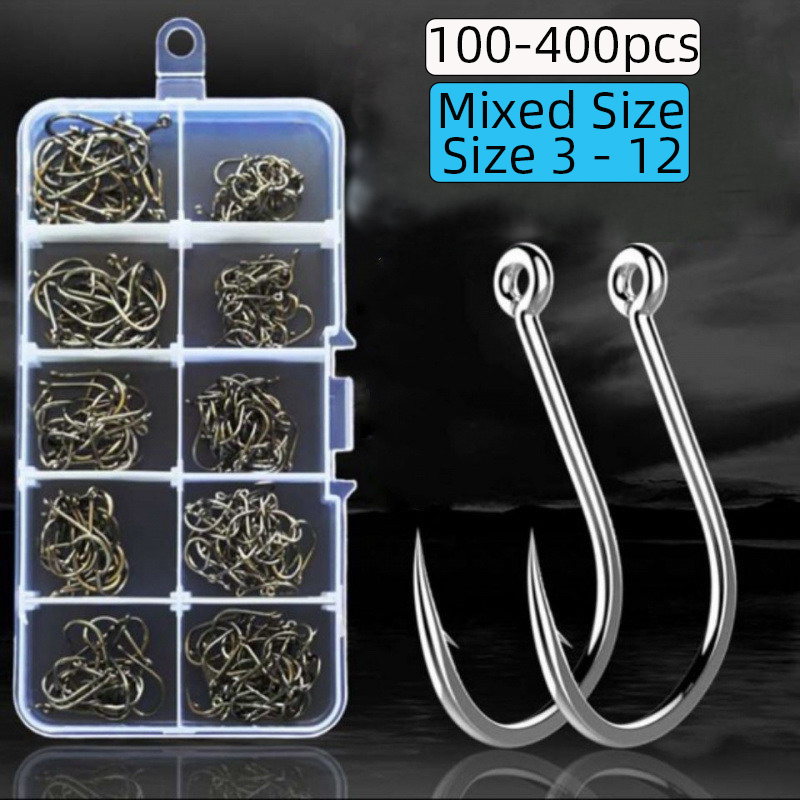 Fishing Hook Circle - 100-400 ชิ้น/กล่อง 3 # -12 #