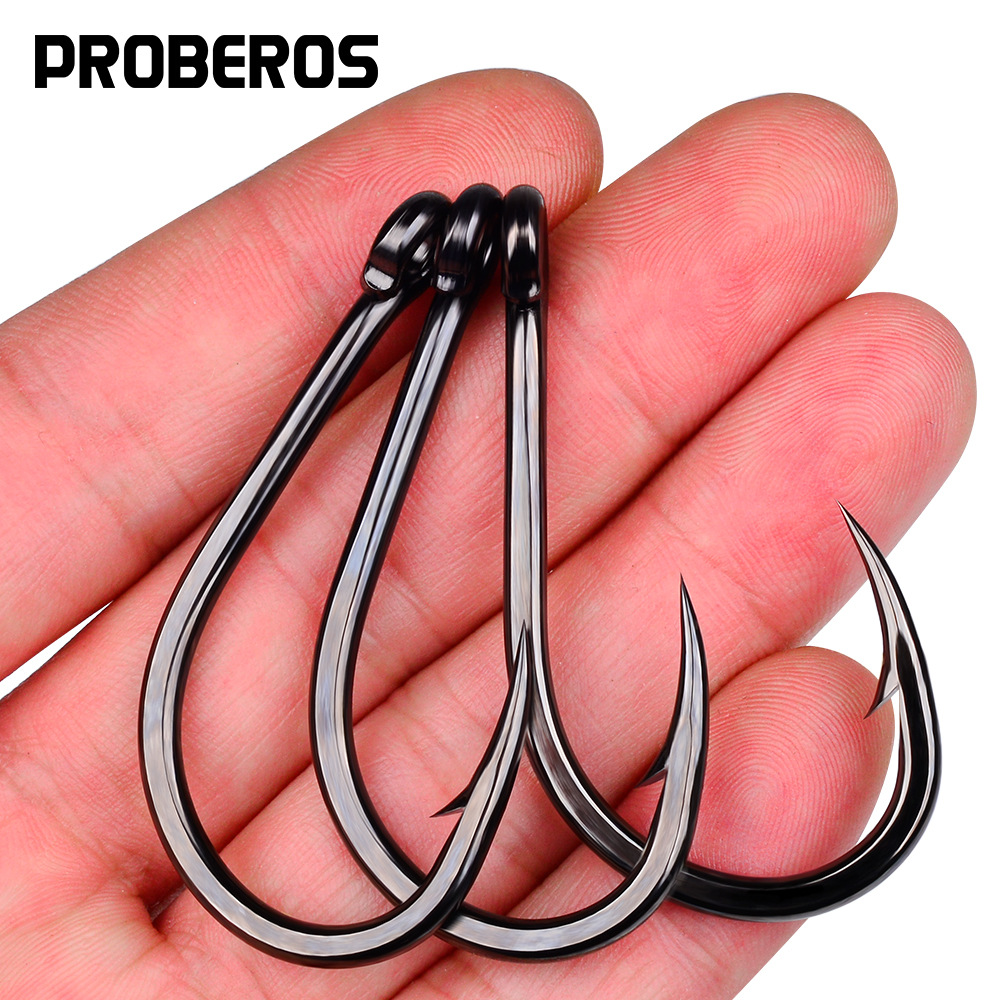 Fishing Hook Assortment - 10 ชิ้นเหล็กคาร์บอนสูง Barbed Tube Eye ตะขอตกปลา