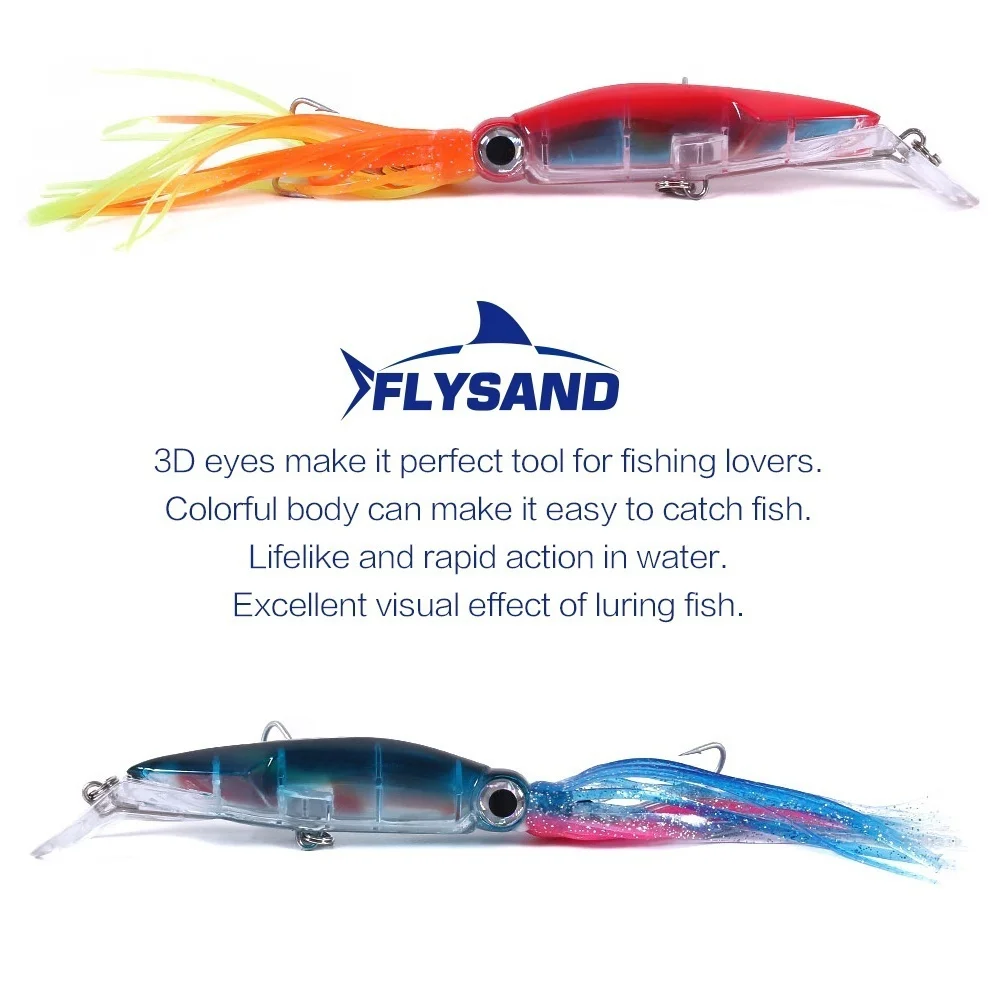 FLYSAND ขนาดใหญ่จําลองปลาหมึก  - Fishing Hook Treble บทวิจารณ์และราคา
