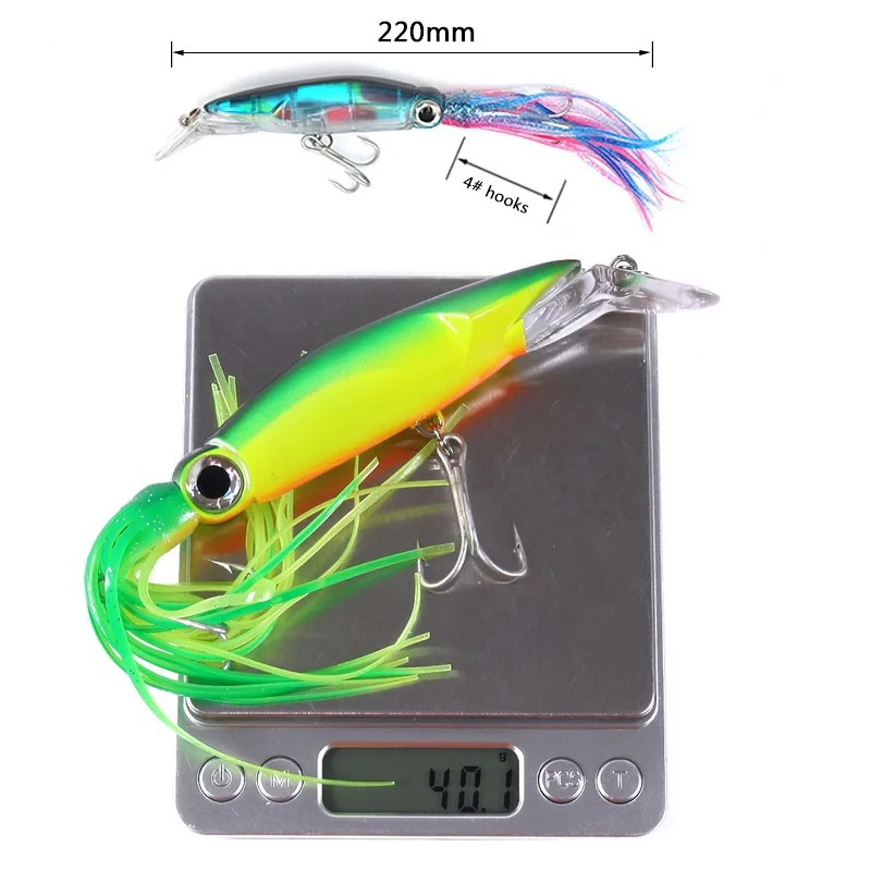 FLYSAND ขนาดใหญ่จําลองปลาหมึก  - Fishing Hook Treble บทวิจารณ์และราคา