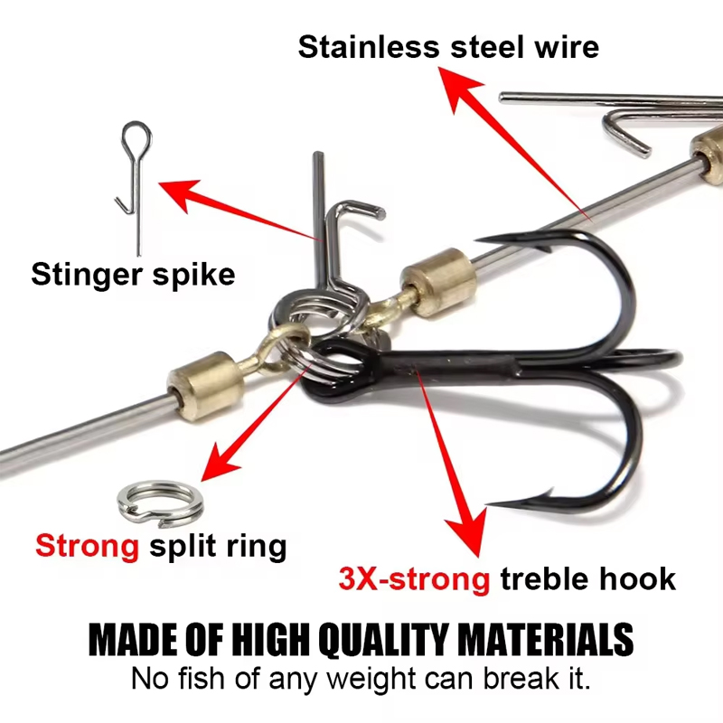 ชุดเบ็ดตกปลาพร้อมสายเหล็ก, เหย - Fishing Hook Treble บทวิจารณ์และราคา